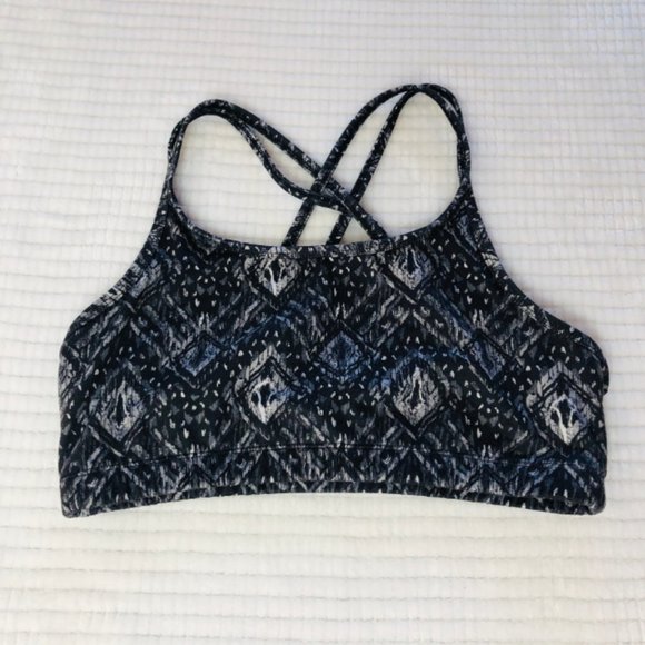 Black & Grey Azteck Print Active Bra SZ XL - Picture 3 of 4
